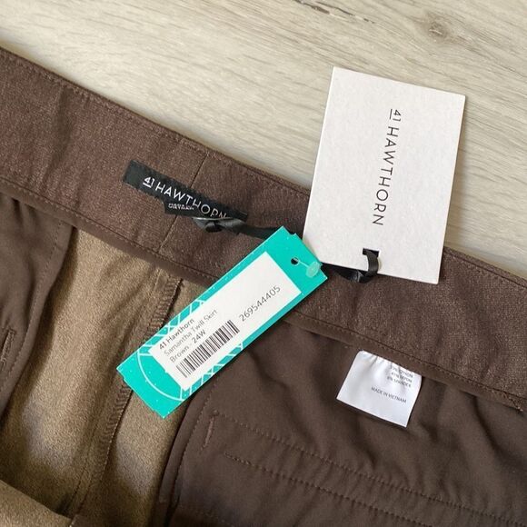 41 HAWTHORN Samantha Twill Skirt Brown 24W  NWT Stitch Fix - Picture 6 of 7